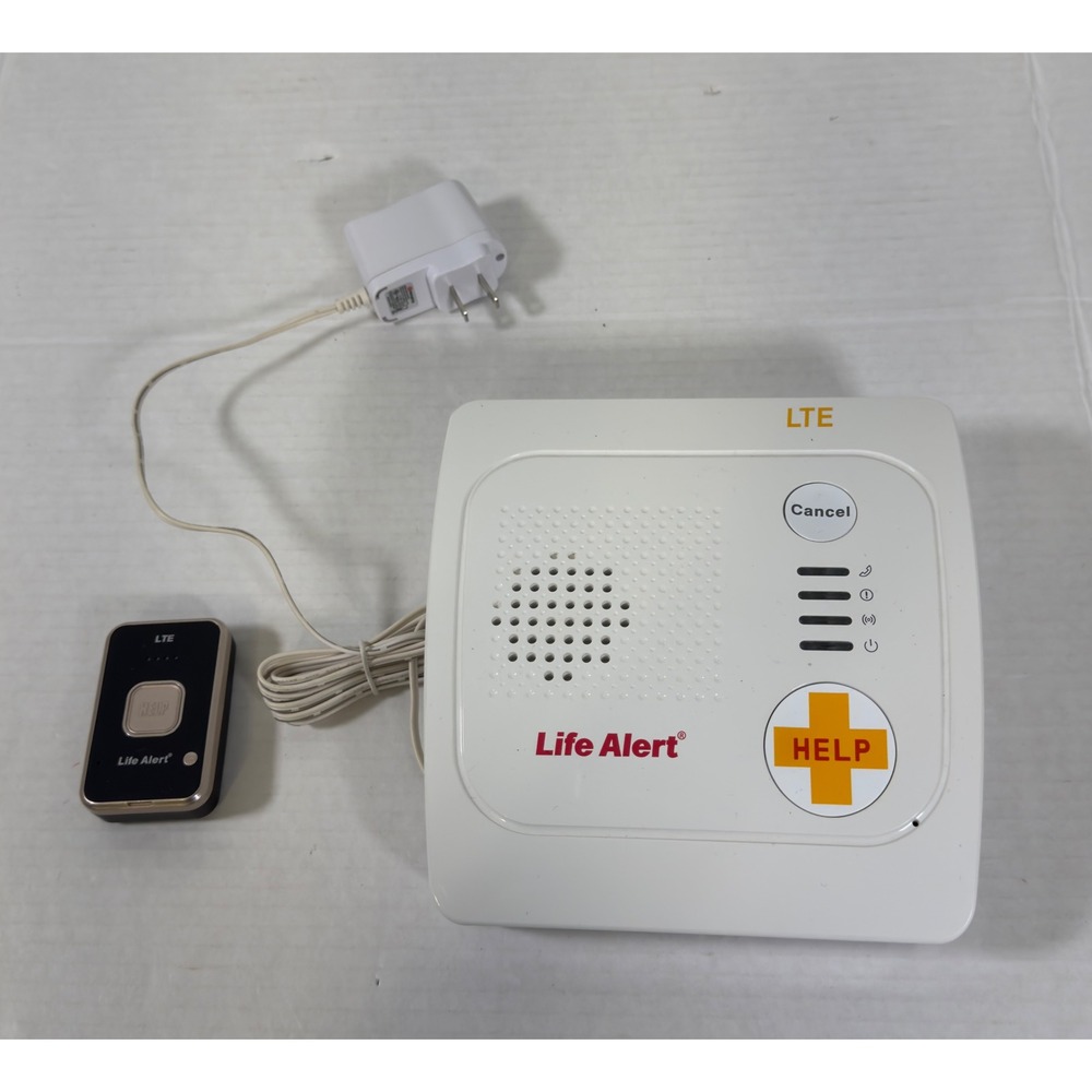 Life Alert Emergency Response System LTE Base Unit & Pendant White Good